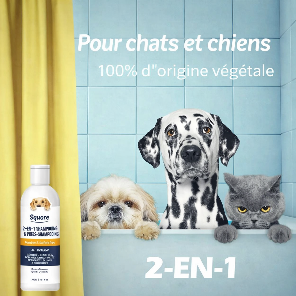 Shampooing Chiot 2 en 1 Naturel – Hydratant pH Équilibré – Sans Parabènes – Sans Sulfates 300ml
