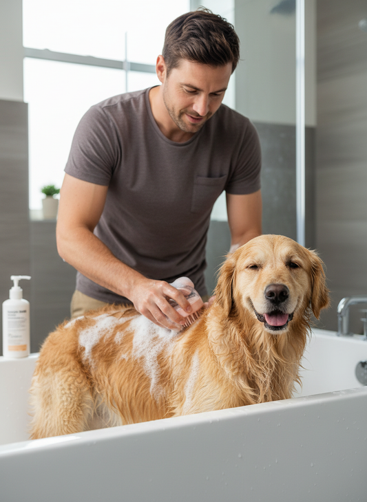 Brosse de Bain Silicone pour Animaux – Distributeur & Massage