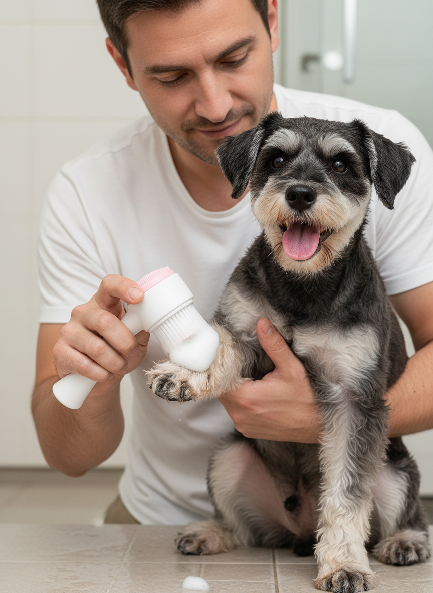 Brosse Silicone pour Pattes d’Animaux – Nettoyage & Massage