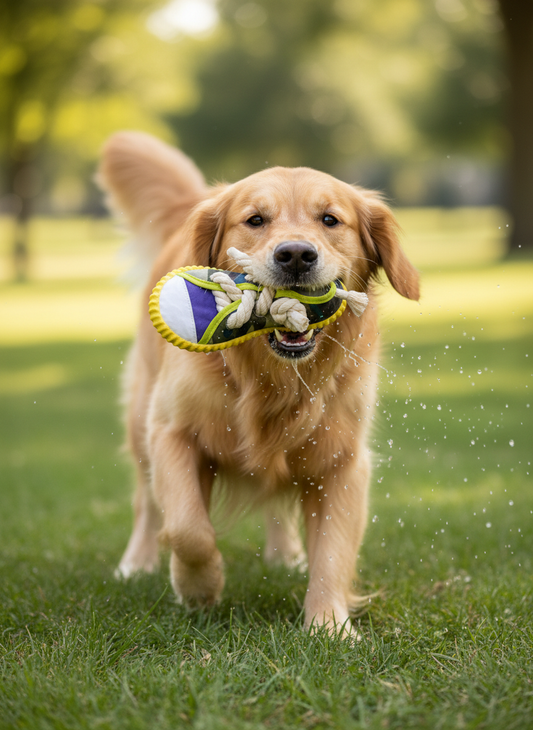 Jouet à Mâcher pour Chien – Pantoufle Résistante avec Corde, Sonore & Nettoyage des Dents