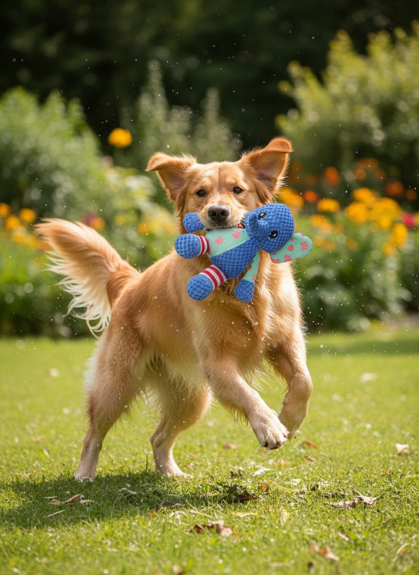 Jouet Peluche Résistant pour Chien et Chat – Couineur Interactif & Nettoyage Dentaire