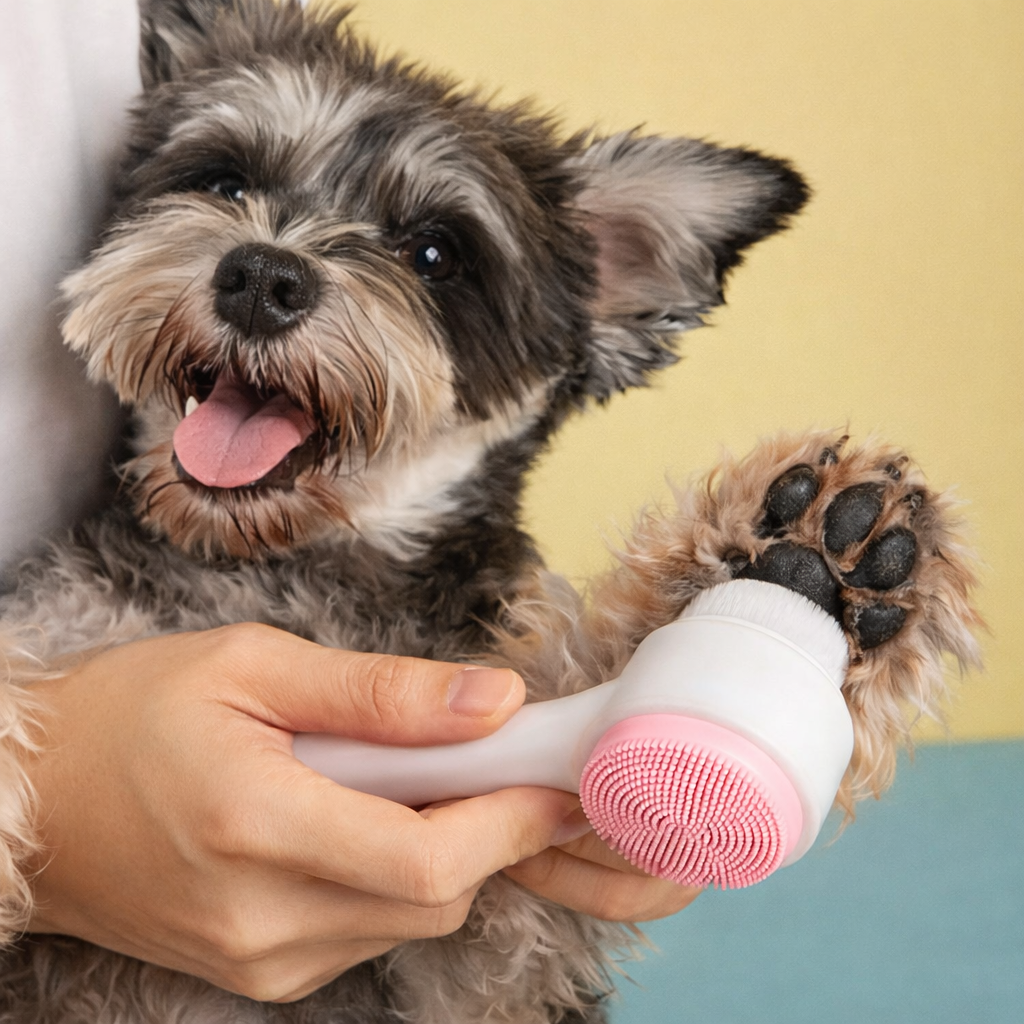 Brosse Silicone pour Pattes d’Animaux – Nettoyage & Massage