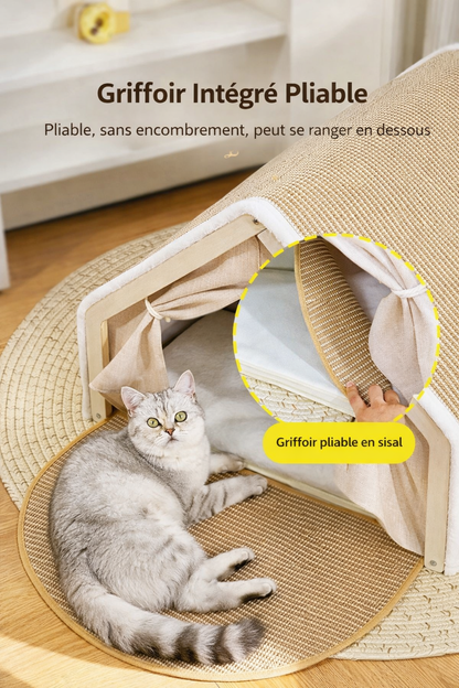Maison Chaude pour Chat – Nid Douillet avec Griffoir