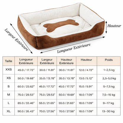 Panier d’Hiver pour Chien – Couchage Polaire Lavable