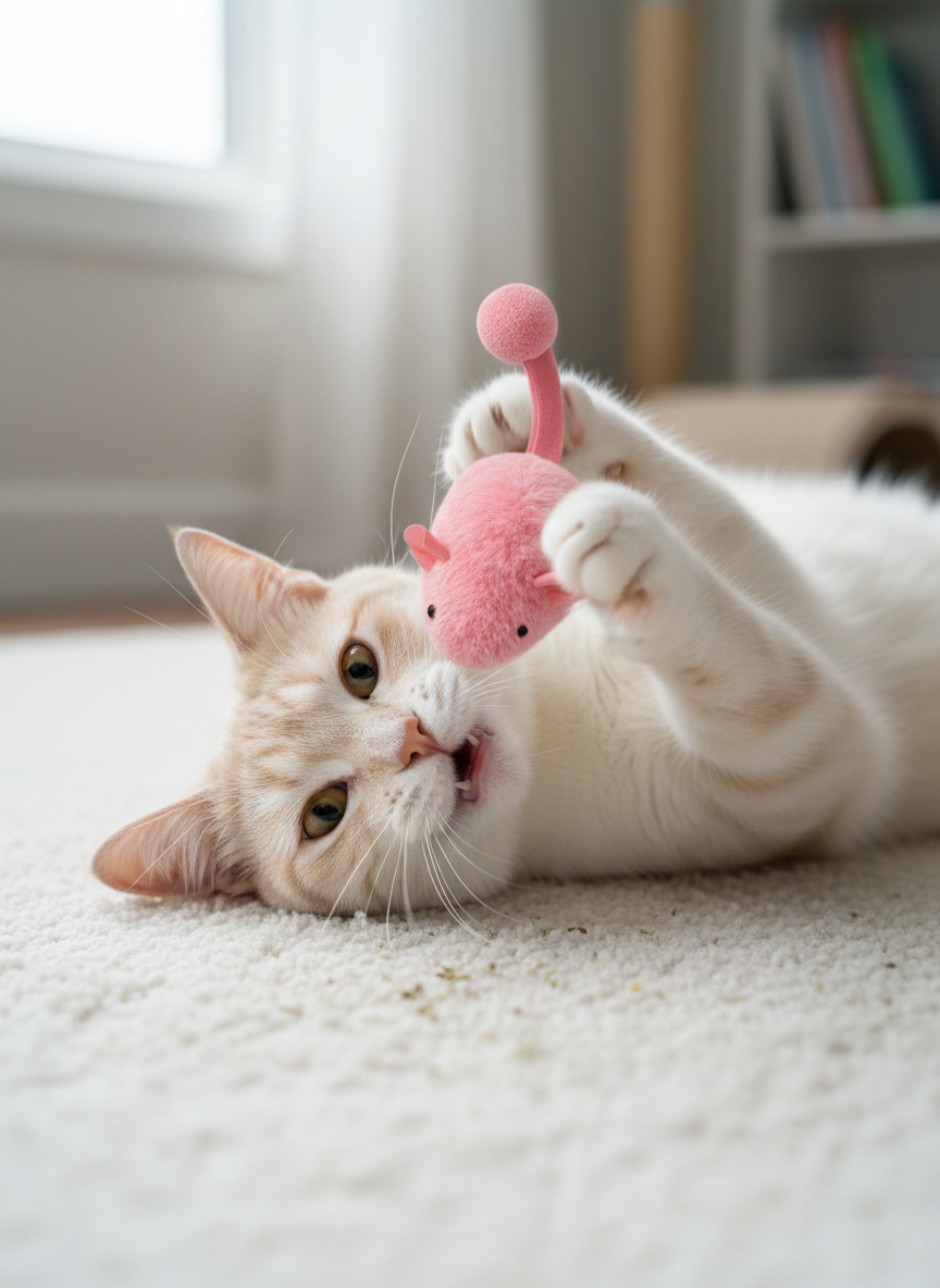 Souris Interactive en Peluche pour Chat – Jouet Automatique Auto-Jouant, Stimulant l’Instinct de Chasse – Idéal pour Chats d’Intérieur et Chatons