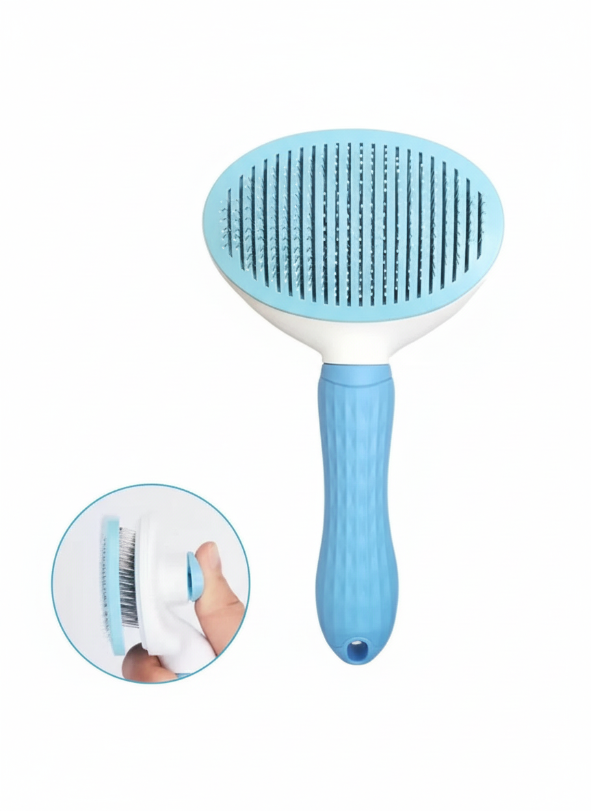 Brosse Anti-Poils pour Chien & Chat Bleu