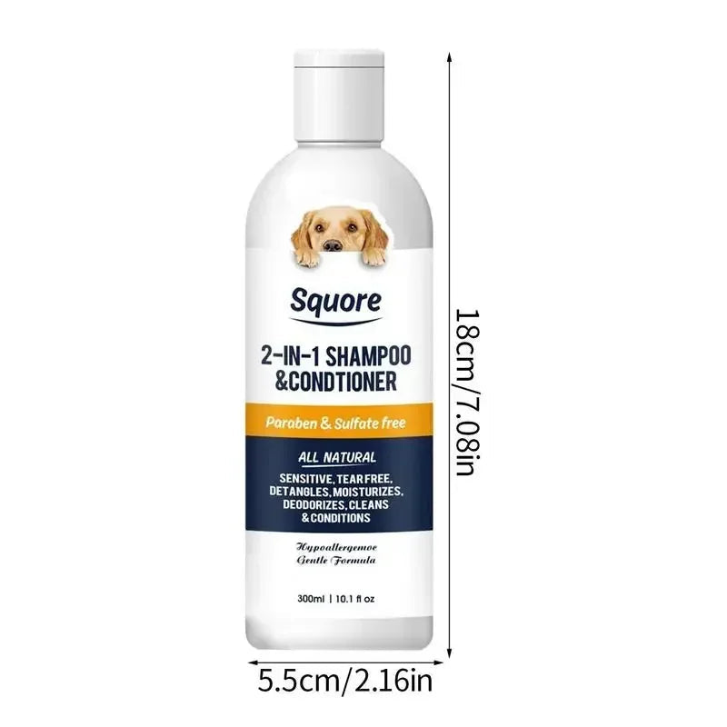 Shampooing Chiot 2 en 1 Naturel – Hydratant pH Équilibré – Sans Parabènes – Sans Sulfates 300ml