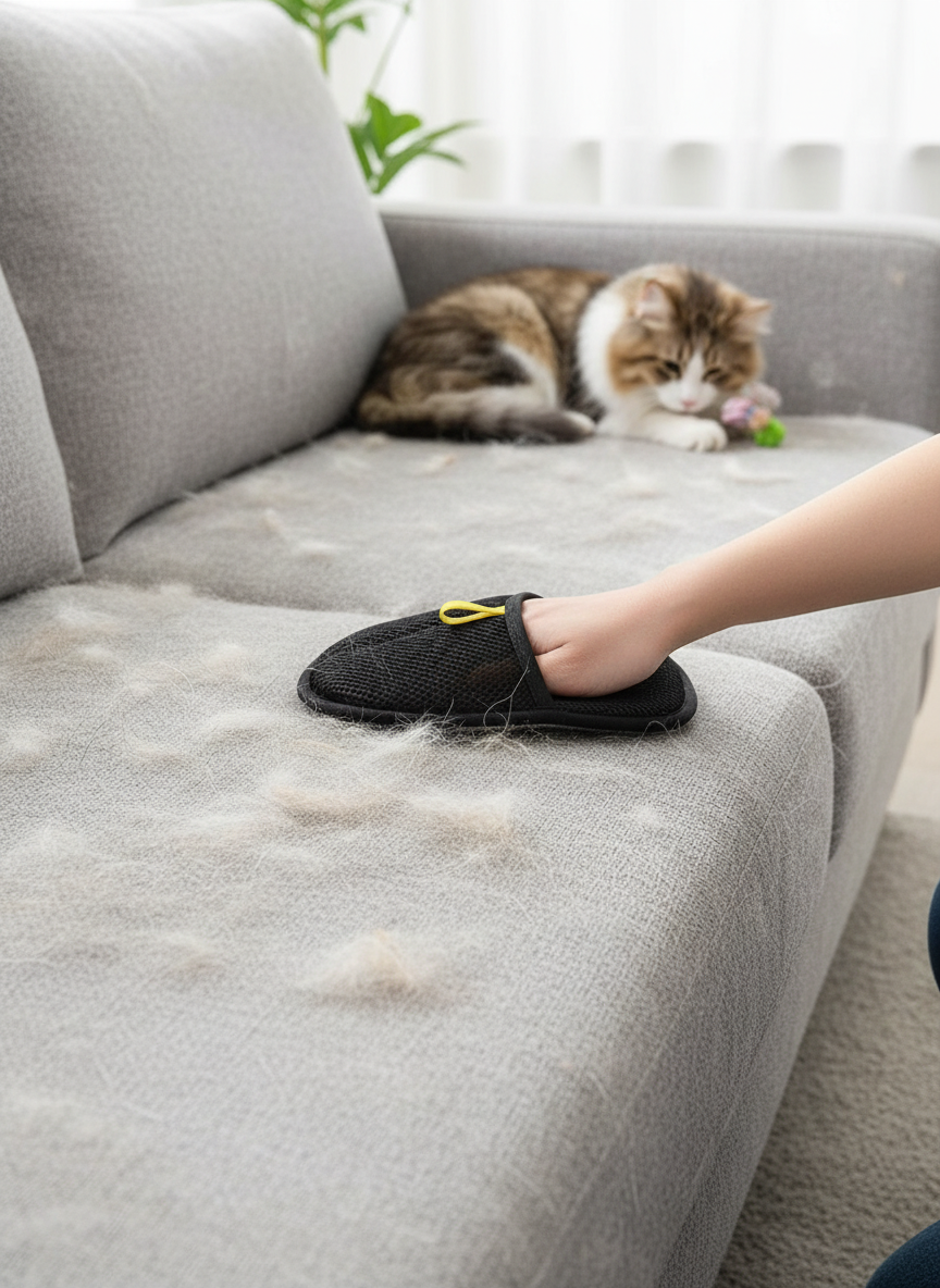 Gant Anti-Poils pour Chien & Chat – Brosse Nettoyante Double Face