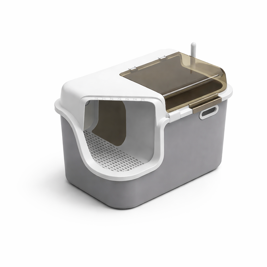 Litière Fermée Spacieuse pour Chat – Entrée Couloir