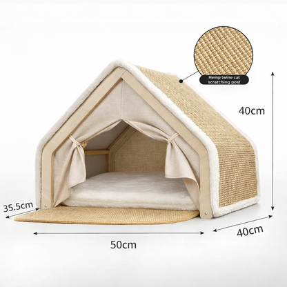 Maison Chaude pour Chat – Nid Douillet avec Griffoir