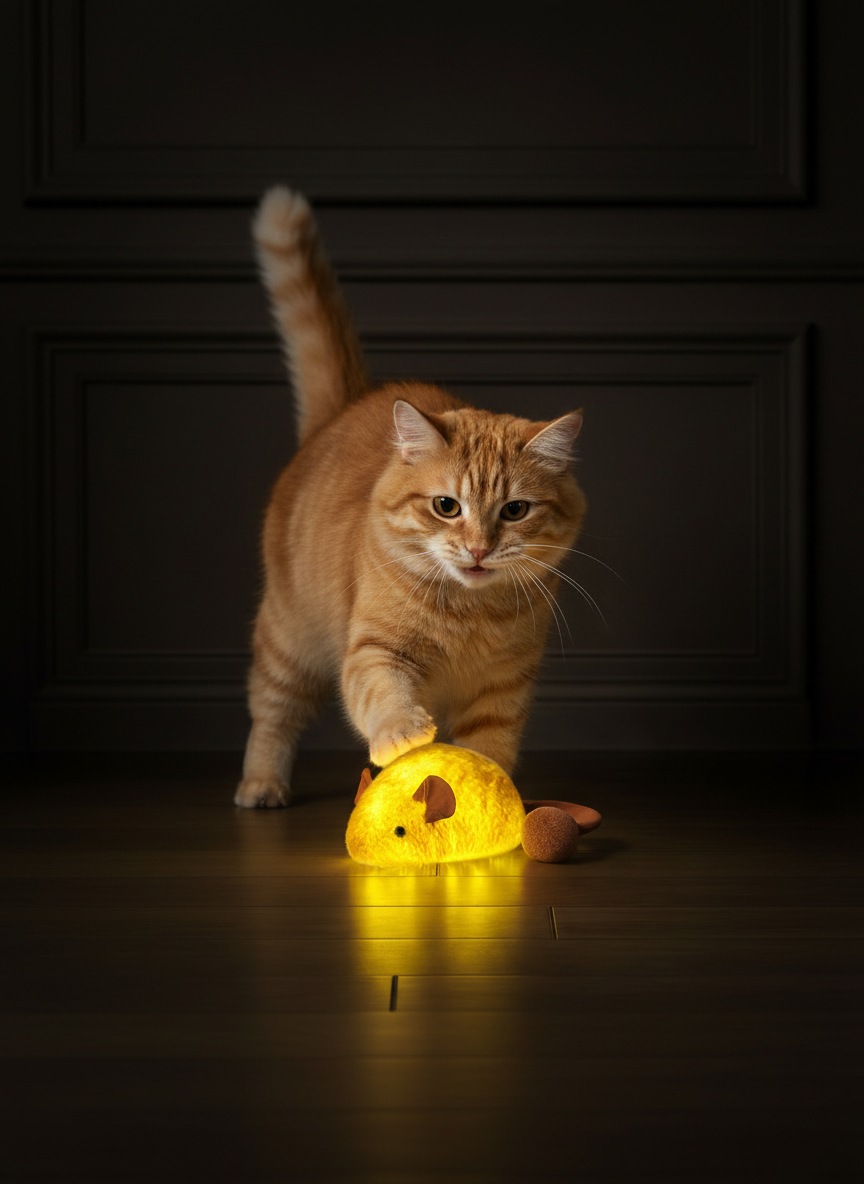 Souris Interactive en Peluche pour Chat – Jouet Automatique Auto-Jouant, Stimulant l’Instinct de Chasse – Idéal pour Chats d’Intérieur et Chatons