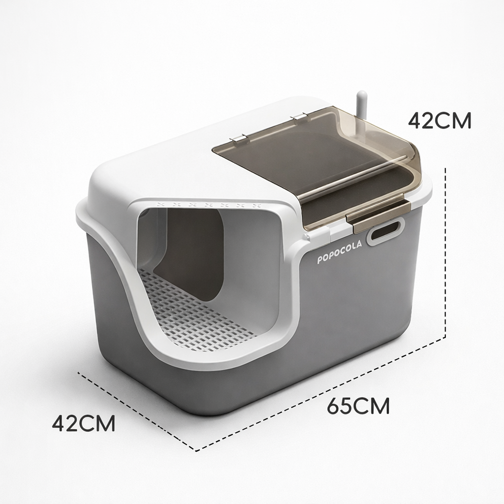 Litière Fermée Spacieuse pour Chat – Entrée Couloir