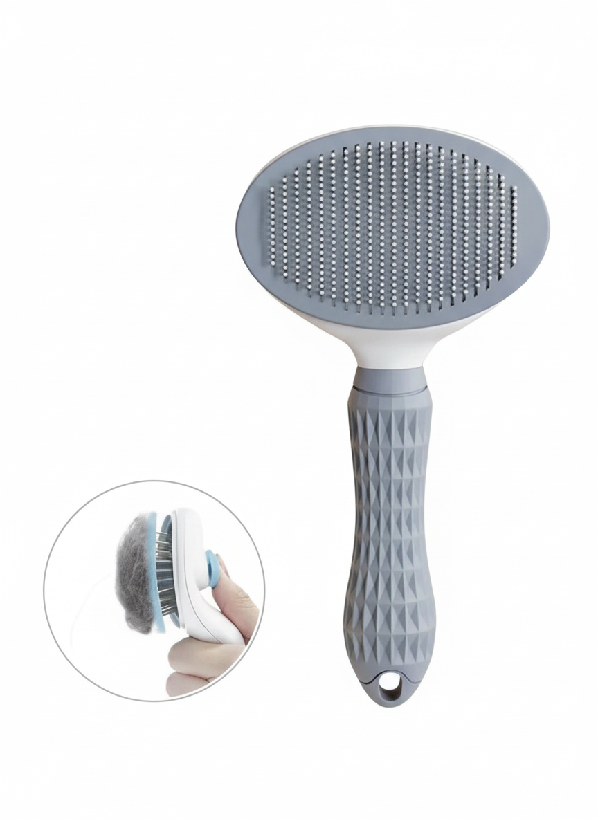 Brosse Anti-Poils pour Chien & Chat Gris