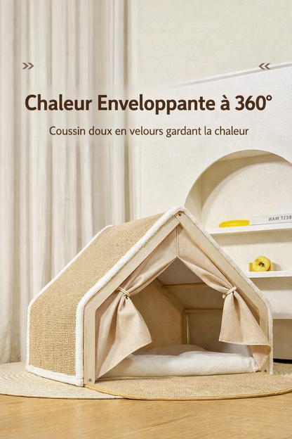 Maison Chaude pour Chat – Nid Douillet avec Griffoir