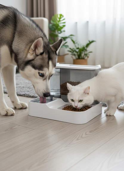 Distributeur 2-en-1 pour Chien – Mangeoire & Fontaine 2,2 L