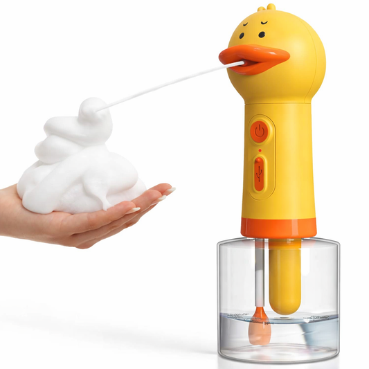 Distributeur de Mousse Électrique pour Animaux – Canard Jaune Rechargeable