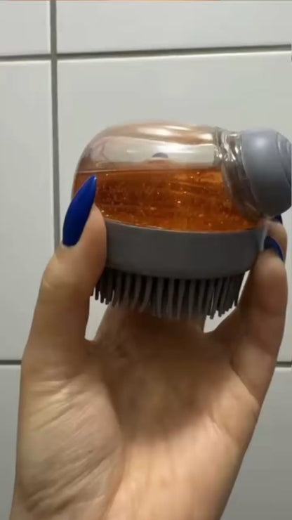 Brosse de Bain Silicone pour Animaux – Distributeur & Massage