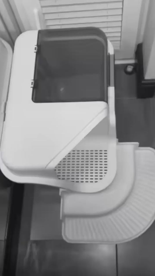 Litière Fermée Spacieuse pour Chat – Entrée Couloir