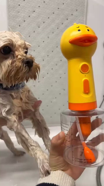 Distributeur de Mousse Électrique pour Animaux – Canard Jaune Rechargeable